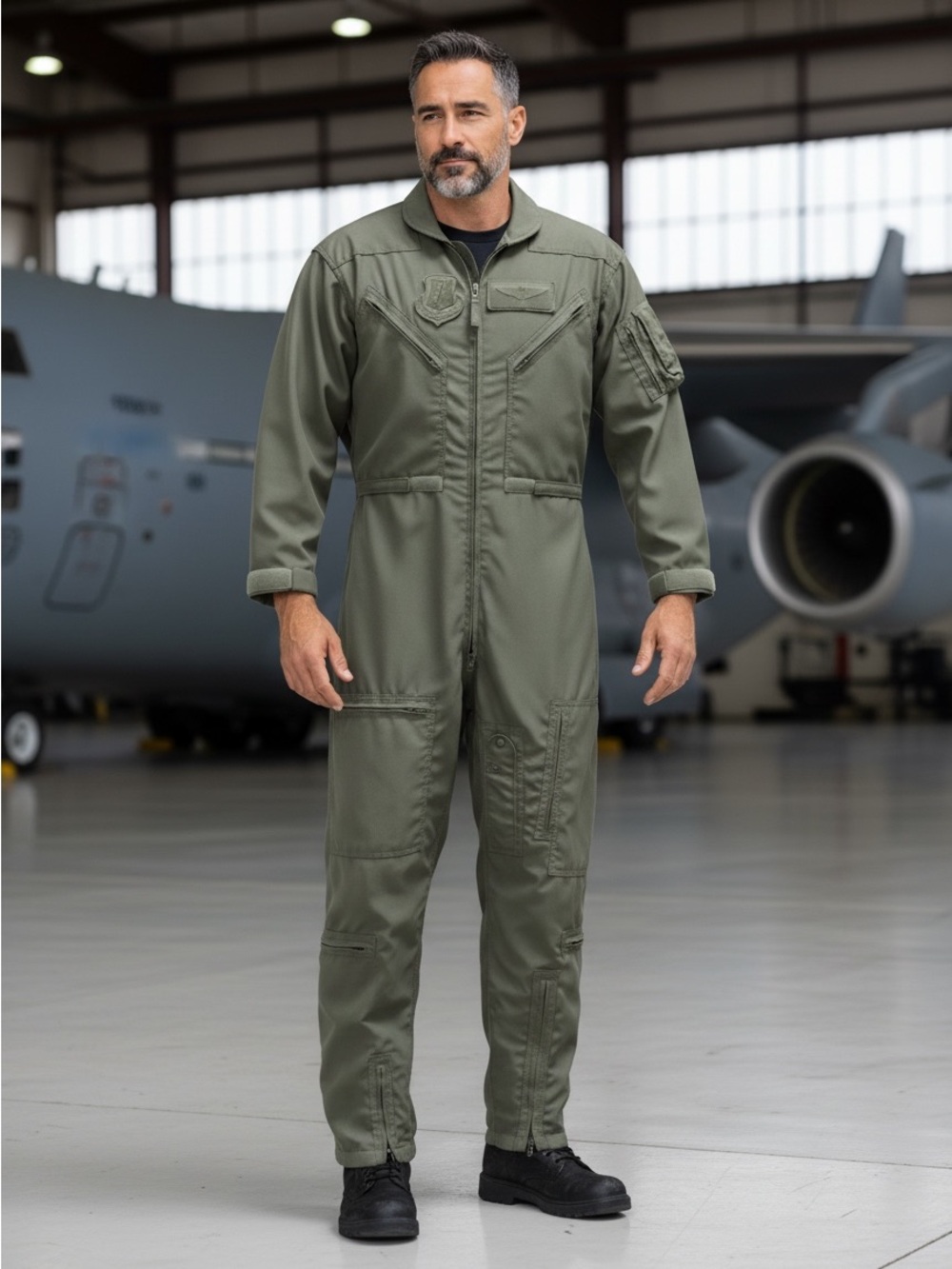 Authentic USAF CWU-27/P Sage Green Flight Suit 42R Glenn Berry 1978